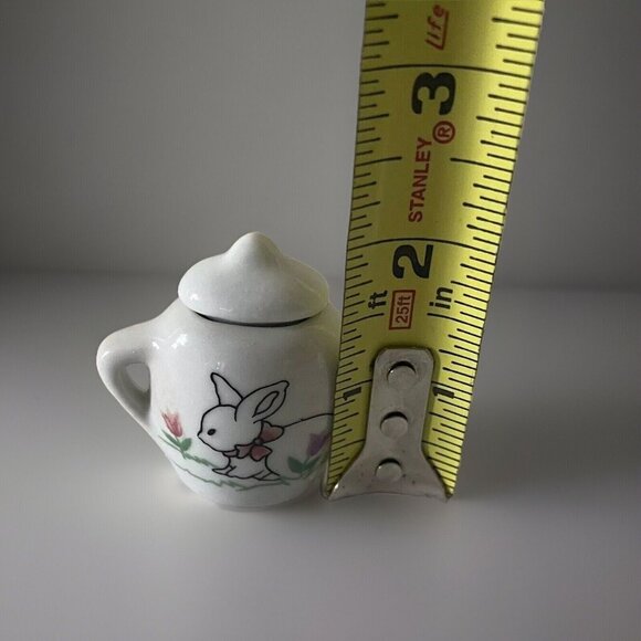Bunny Mini Tea Set Replacement Pieces Rabbit Miniature Doll House Easter - Picture 9 of 16